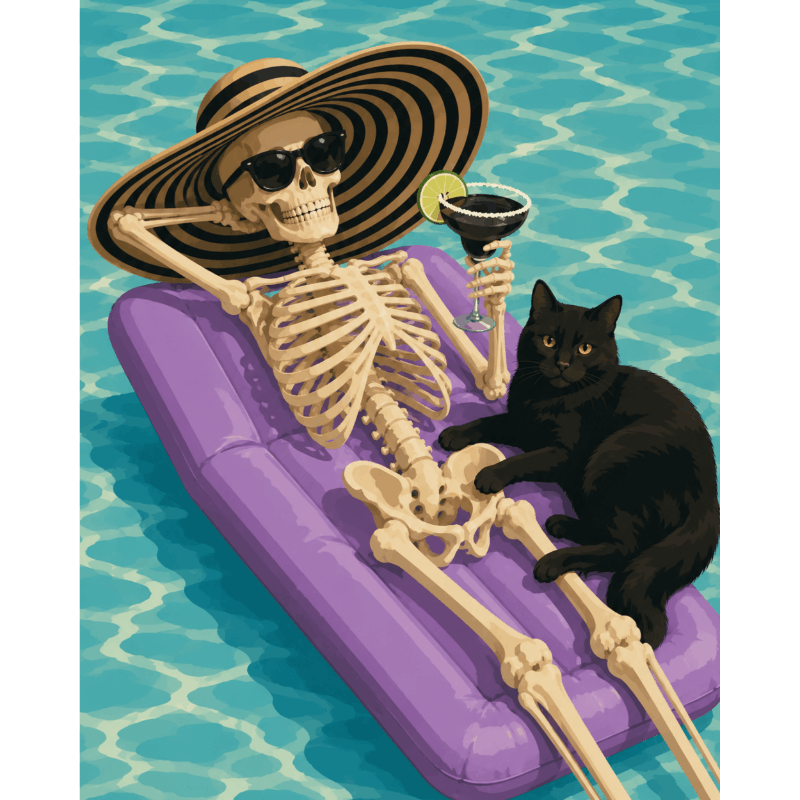 Spookachtig zwemfeest - Diamond Painting