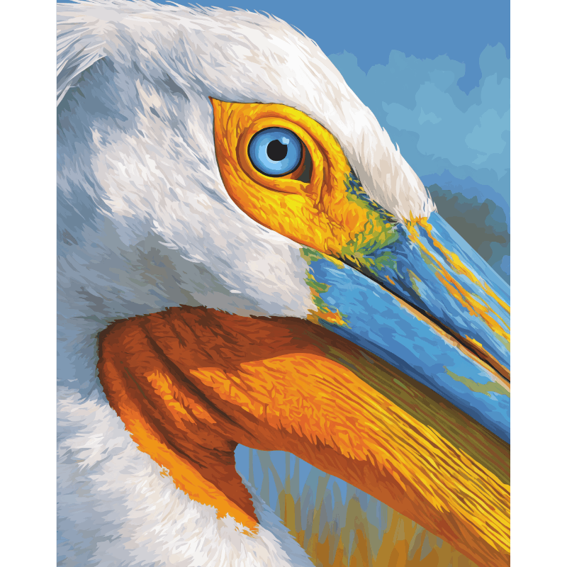 Pelikaanportret - Diamond Painting