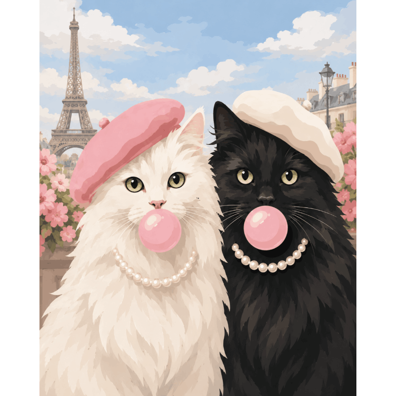 Parijse poes glamour - Diamond Painting