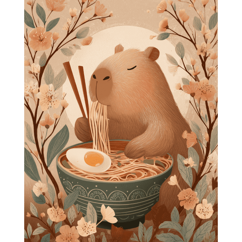 Capibara-noedels - Diamond Painting