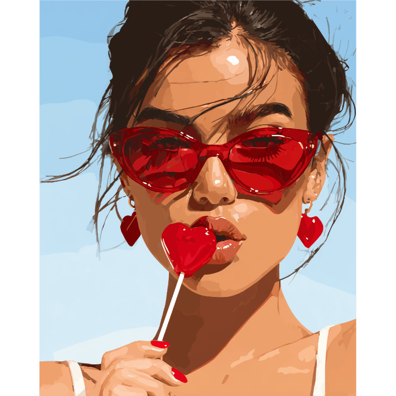 Hartvormige lolly - Diamond Painting