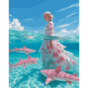 Roze haaien - Diamond Painting