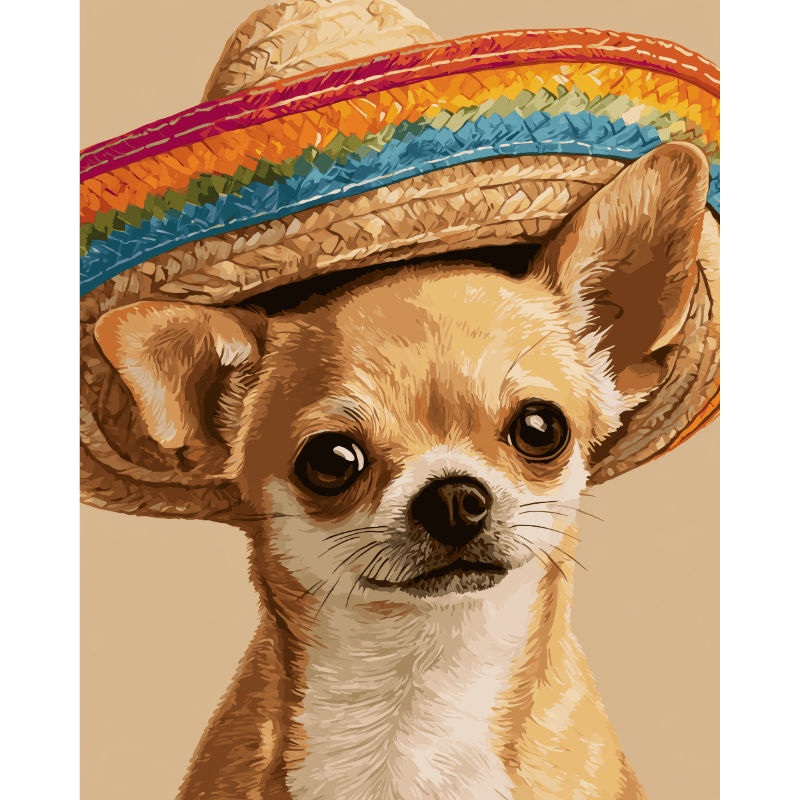 Fiesta chihuahua - Diamond Painting