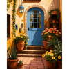 Binnenplaats in bloei - Diamond Painting