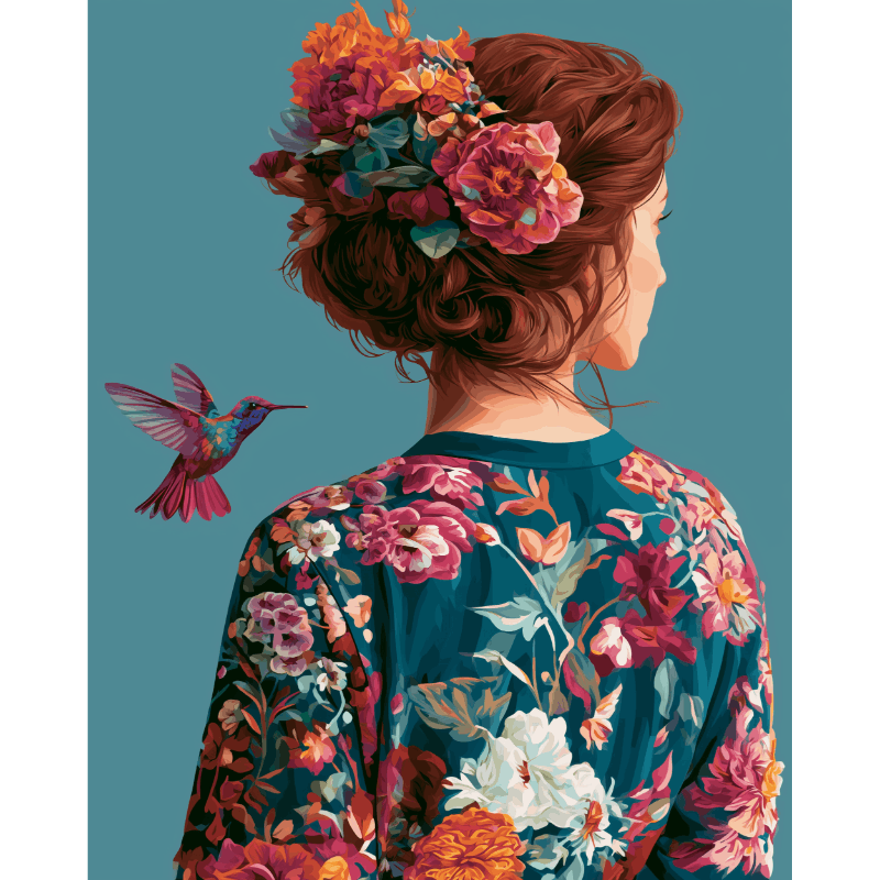Bloeiende elegantie - Diamond Painting