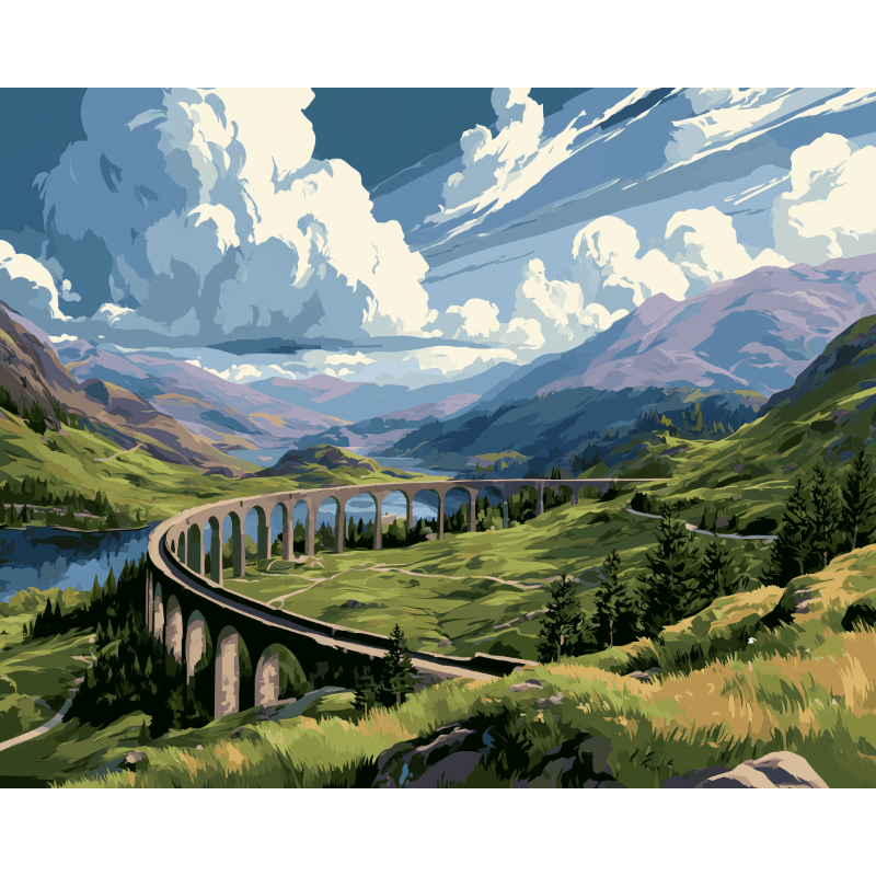 Brug door het dal - Diamond Painting