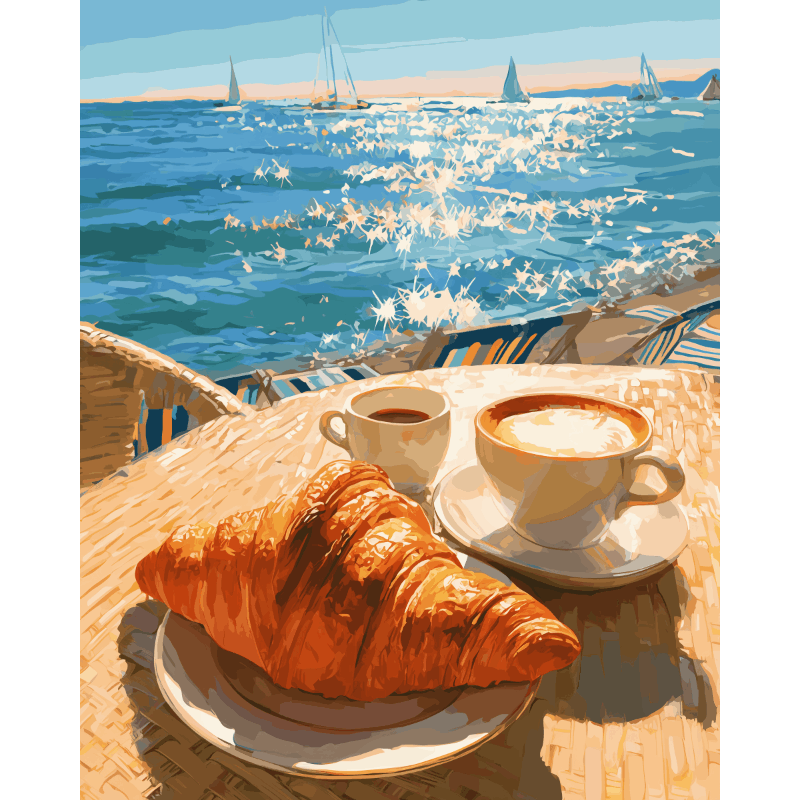 Ontbijt aan zee - Diamond Painting