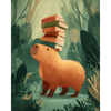 De capibara met boeken - Diamond Painting