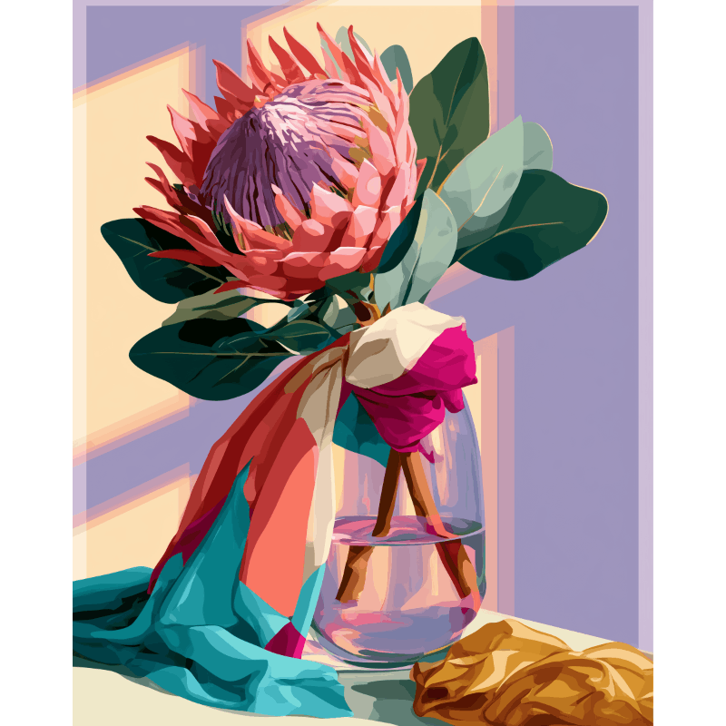 Bloeiende protea - Diamond Painting