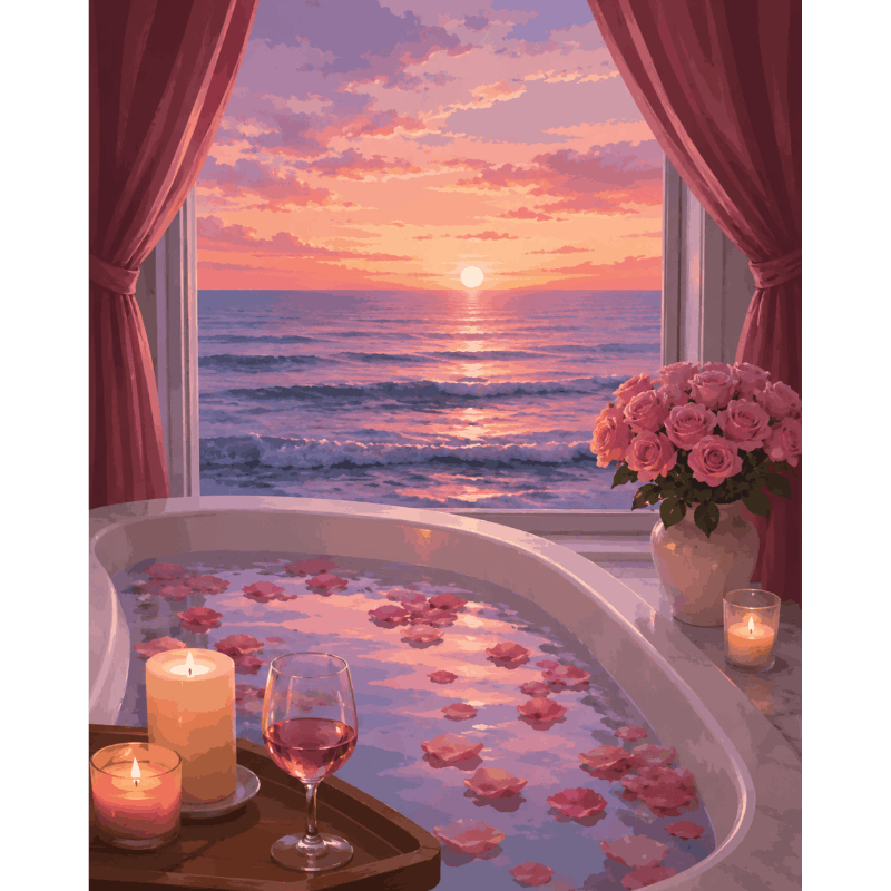 Zonsondergang bad - Diamond Painting