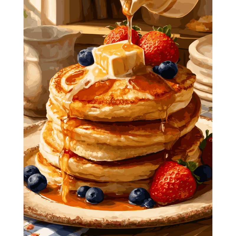 Pannenkoeken bij het ontbijt - Diamond Painting
