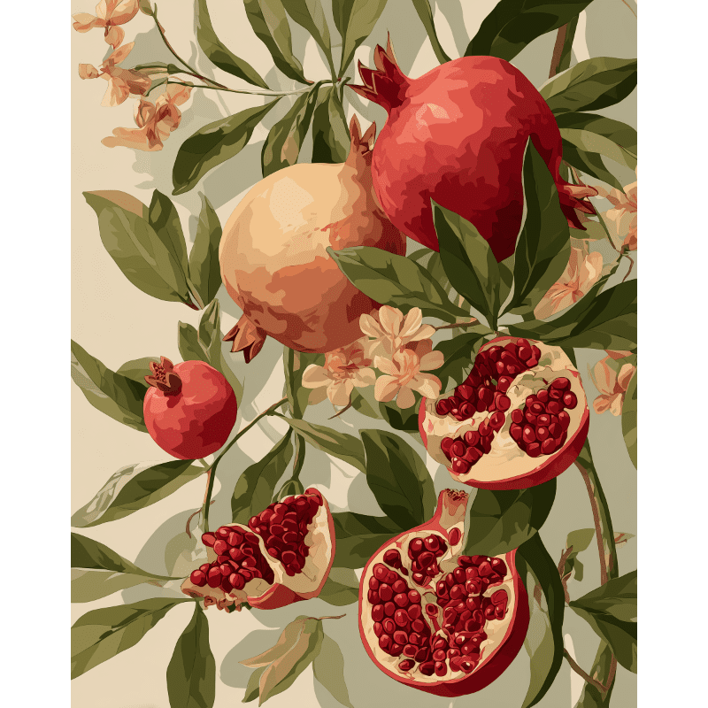 Bloeiende granaatappels - Diamond Painting