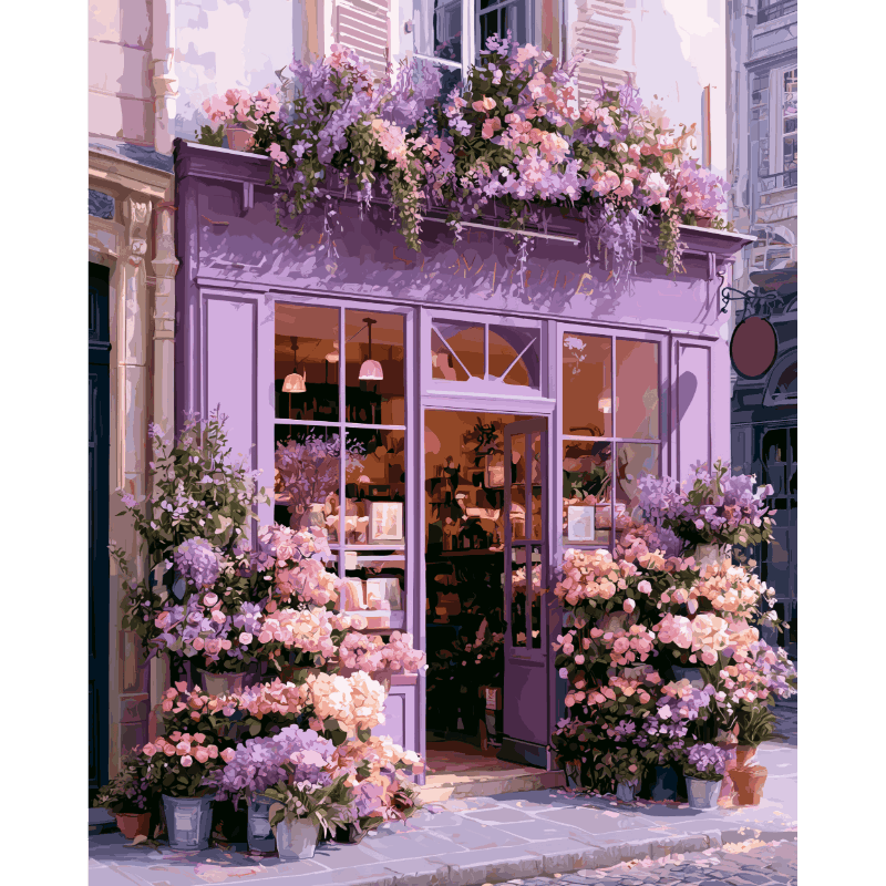 Lavendel hoekje - Diamond Painting