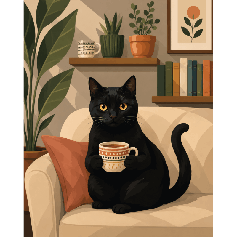 Koffie snorharen - Diamond Painting