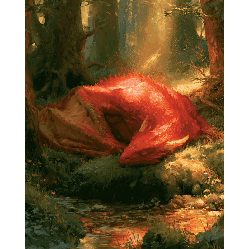 Slapende draak - Diamond Painting