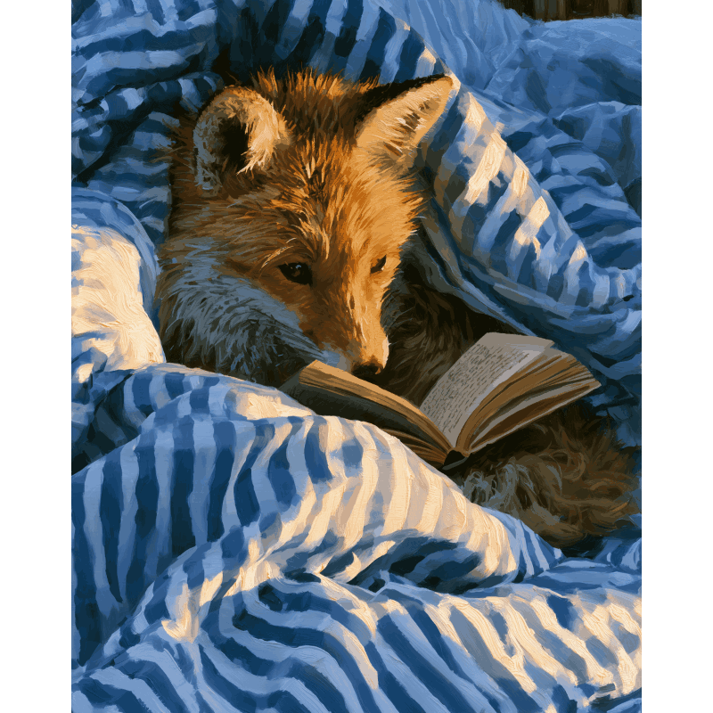 Lezende vos - Diamond Painting