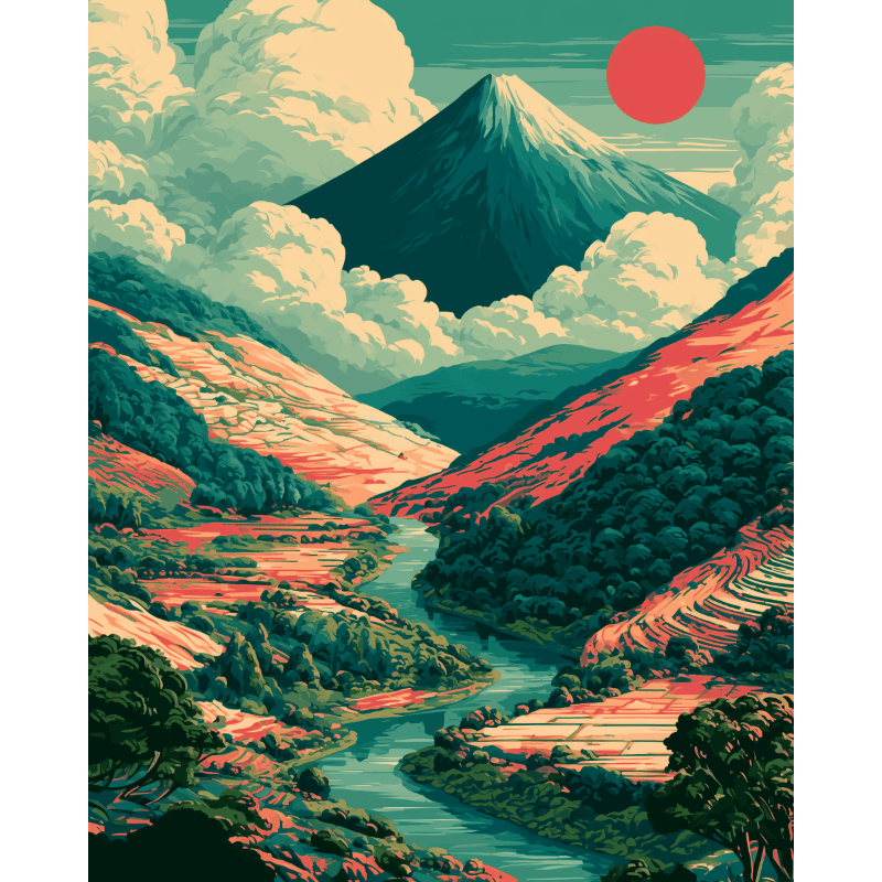 Japanse vallei - Diamond Painting