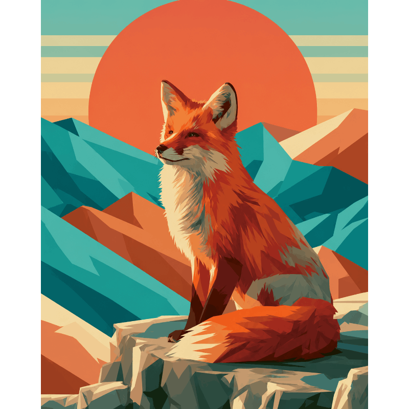 Vos bij dageraad - Diamond Painting