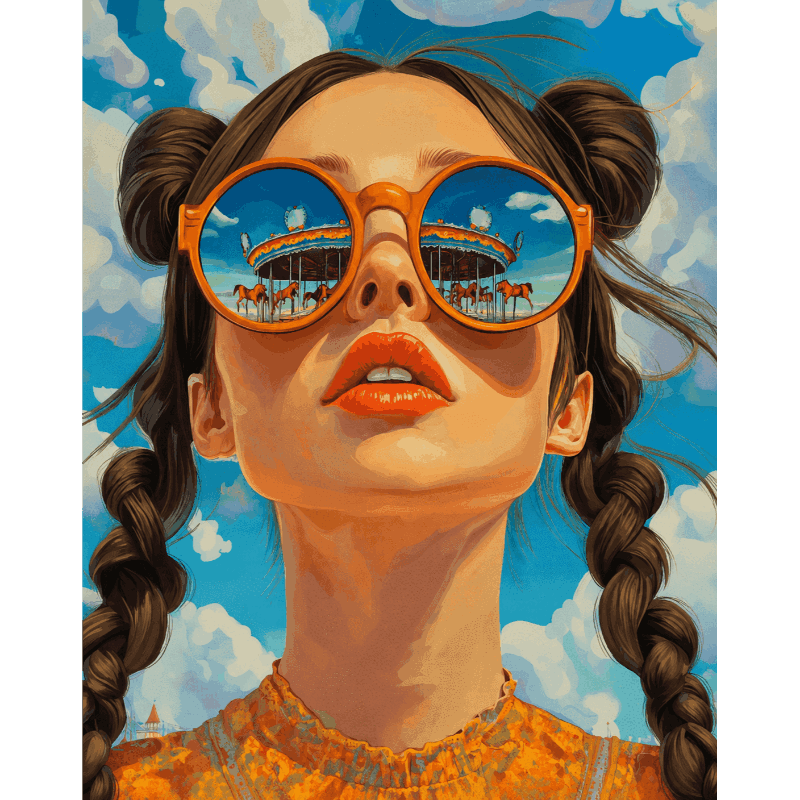 Brunette carrousel - Diamond Painting