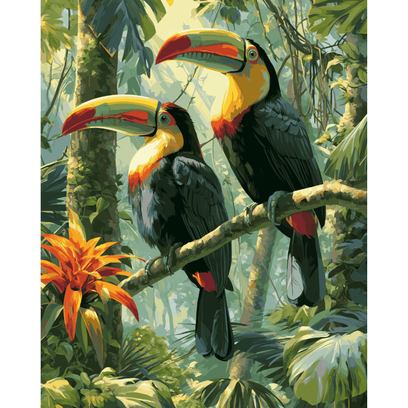Tropische toekans - Diamond Painting