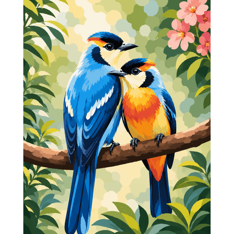 Zangvogel liefdes - Diamond Painting