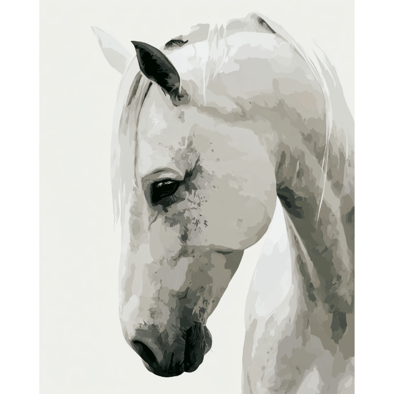 Wit paard - Diamond Painting