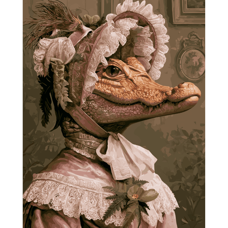 Dame krokodil - Diamond Painting