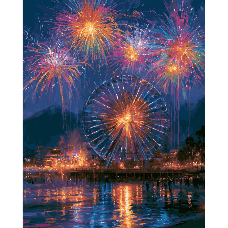 Vuurwerk baai - Diamond Painting