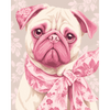 Delfts roze mopshond 2 - Diamond Painting