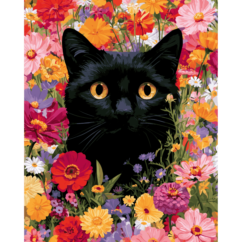 Zwarte kat - Diamond Painting