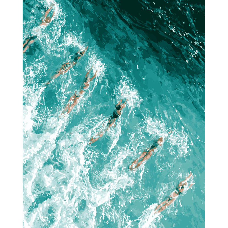 Aqua ontsnapping - Diamond Painting