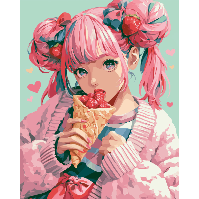 Aardbeienkusjes - Diamond Painting