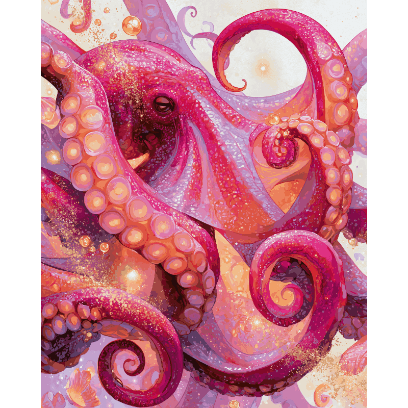 Betoverde octopus - Diamond Painting