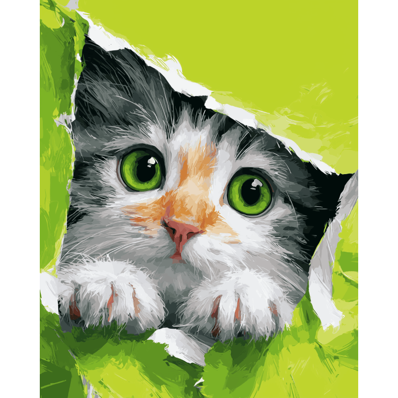 Glurende kitten - Diamond Painting
