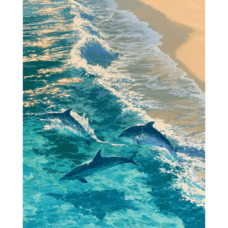 Waar dolfijnen dansen - Diamond Painting