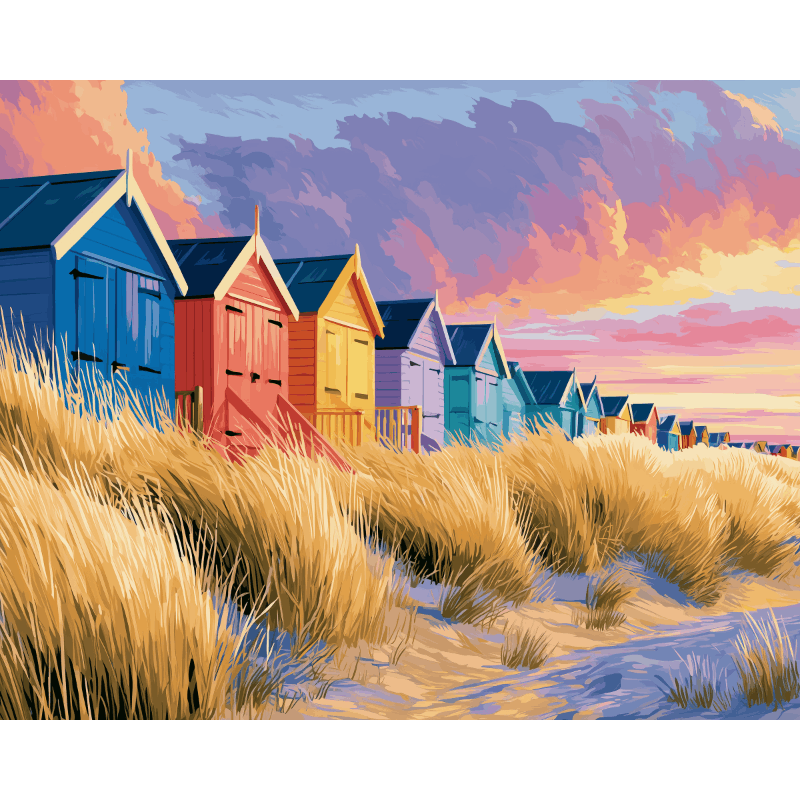 Kust huisjes - Diamond Painting