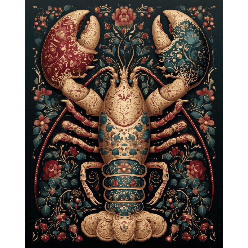 Russische lak kreeft - Diamond Painting