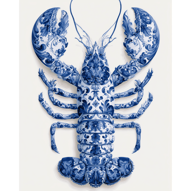 Portugese Azulejo kreeft - Diamond Painting