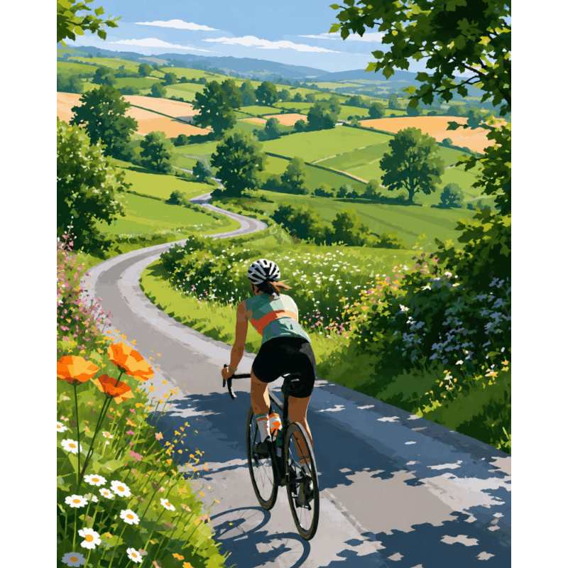 Zomers fietsen - Diamond Painting