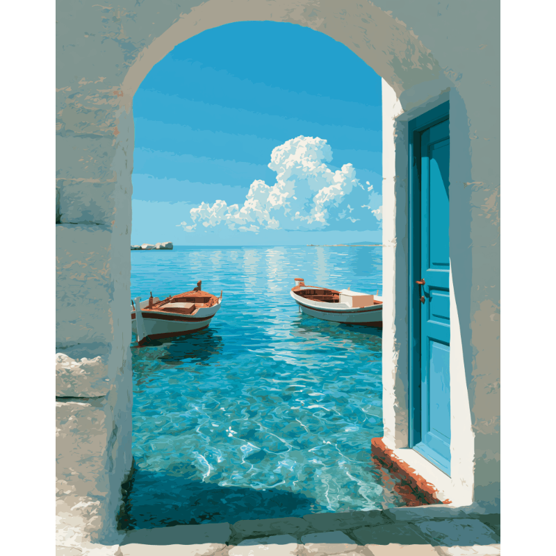 Mediterraanse deuropening - Diamond Painting