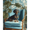Een poserend teckeltje - Diamond Painting