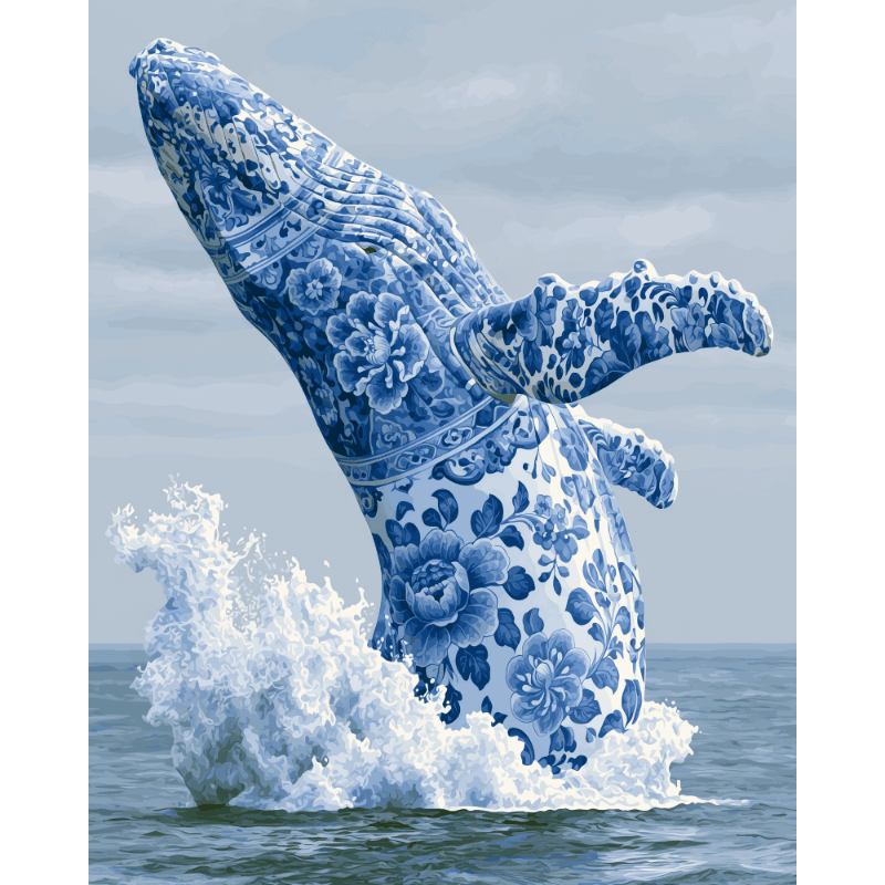 Delfts blauwe walvis - Diamond Painting