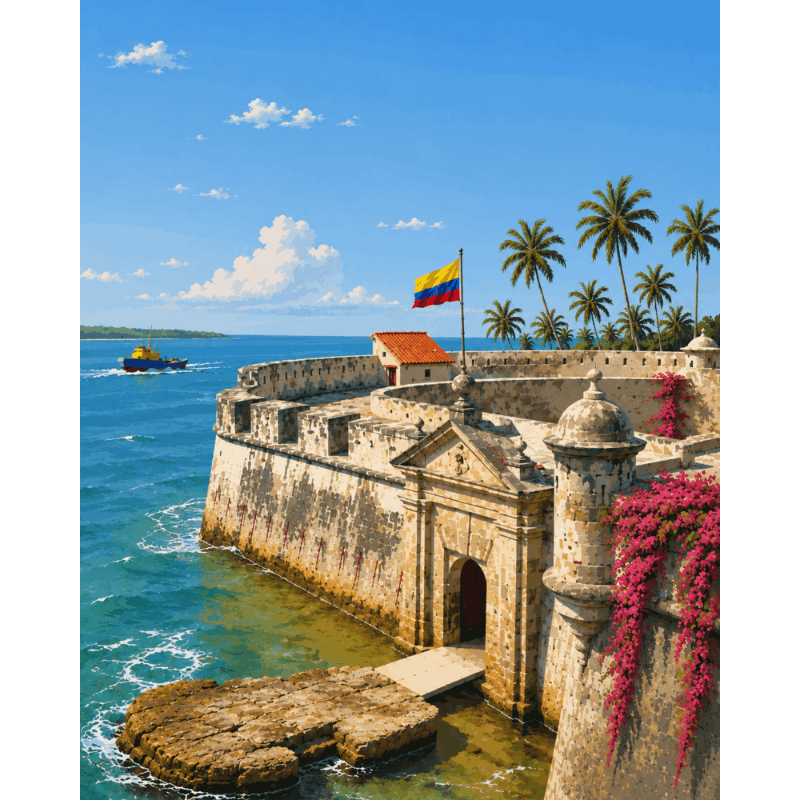 Cartagena muren - Diamond Painting