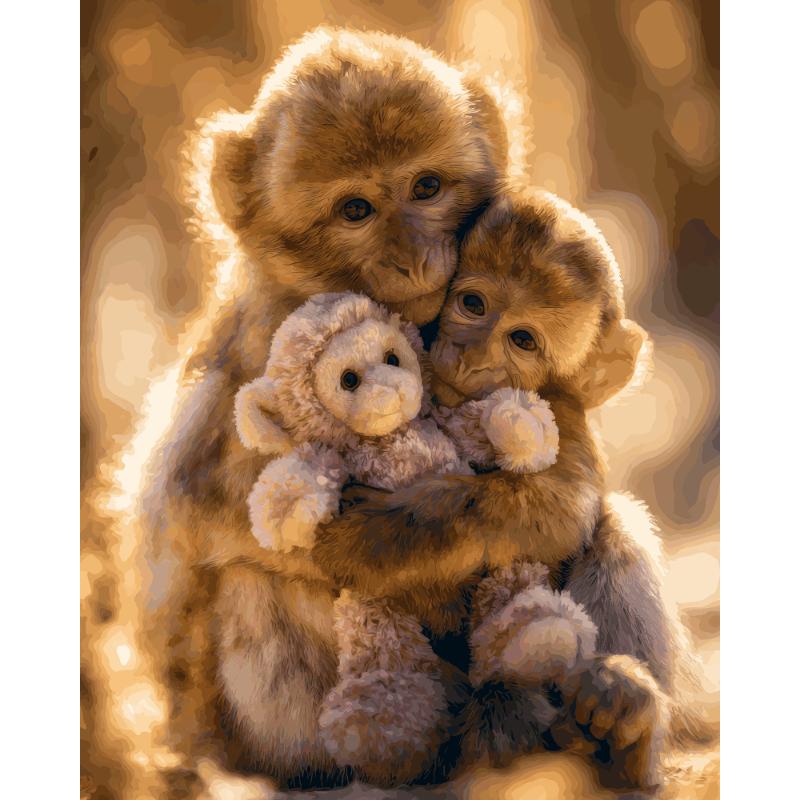 Familie knuffel - Diamond Painting
