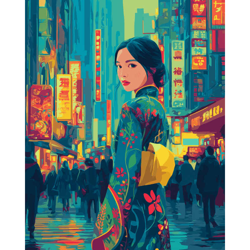Geisha in Tokio - Diamond Painting