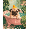 Grappige badtijd - Diamond Painting