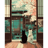 Twee katten in een washitsu - Diamond Painting