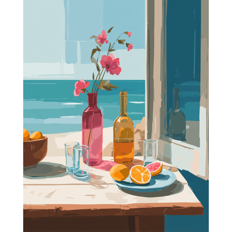 Stilleven aan zee - Diamond Painting