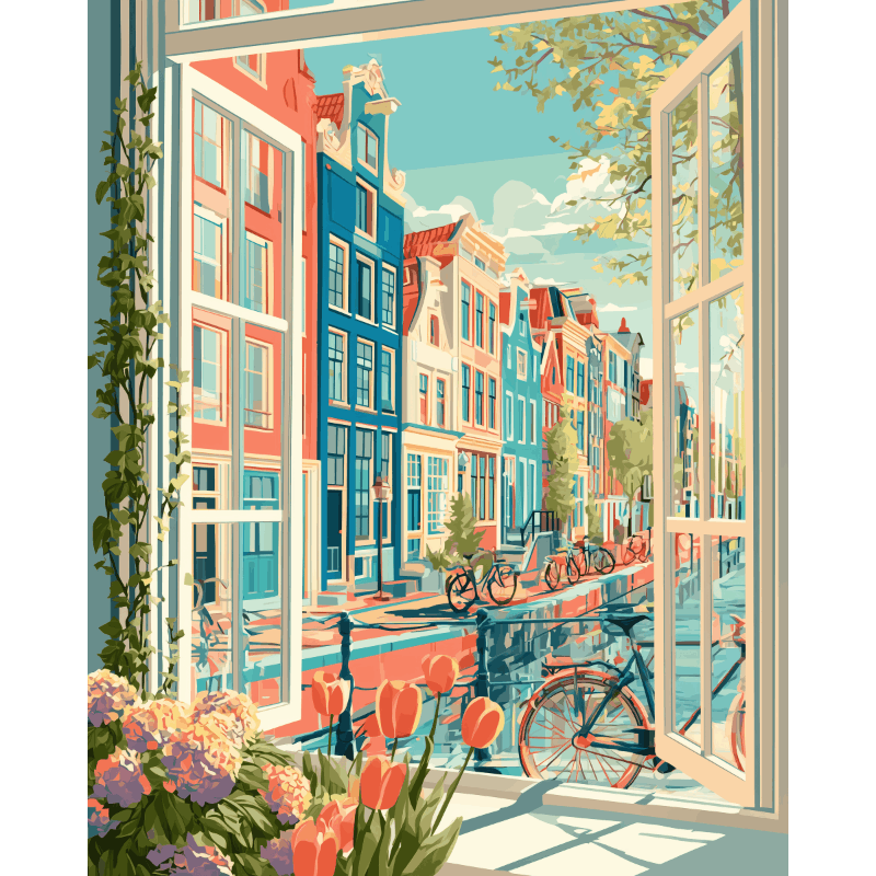 Pedalen & bloemblaadjes - Diamond Painting