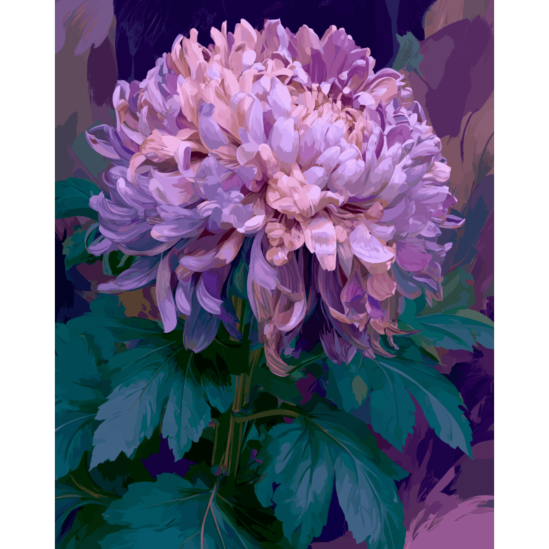 Lavendel chrysant - Diamond Painting